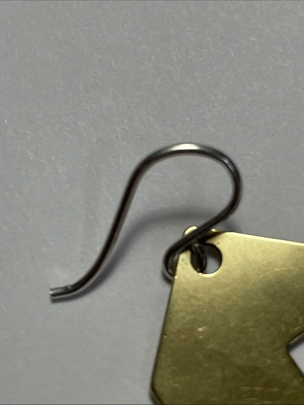 Brass House-Shaped Drop Earrings with 925 hooks
